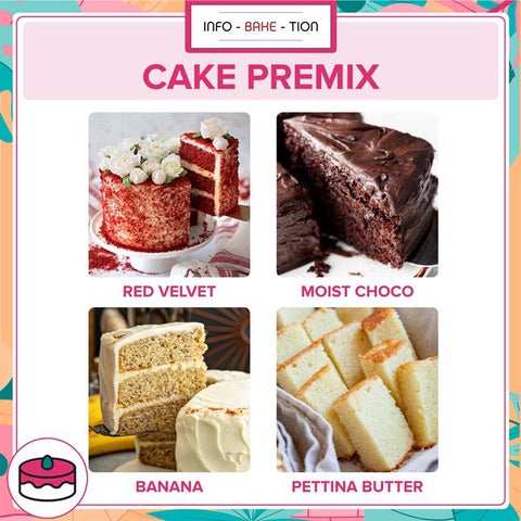 Cake Premix / Tepung Kek Segera (Banana, Red Velvet, Sponge/ Chocolate Moist Cake) 500g