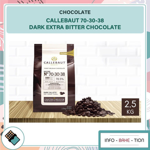 Callebaut 70-30-38 Dark Extra Bitter Chocolate 70.5% (250g/ 500g/ 1kg)