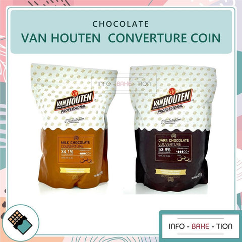 Van Houten Milk/ Dark Chocolate Couverture Coin 1.5kg