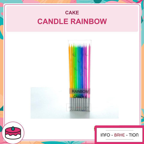 Rainbow Birthday Candle 10pc