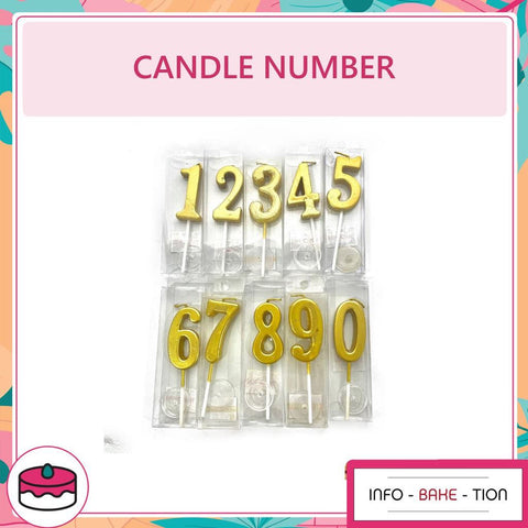 Gold Candle Number 0-9
