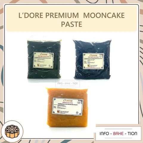 L'adore Premium Salted/ Black Sesame/ Matcha/ Coffee / White Lotus/ Less Sugar Pandan Lotus  Mooncake Paste 1kg
